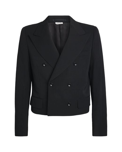 Comme des Garçons Black Wool Double-Breasted Blazer for men