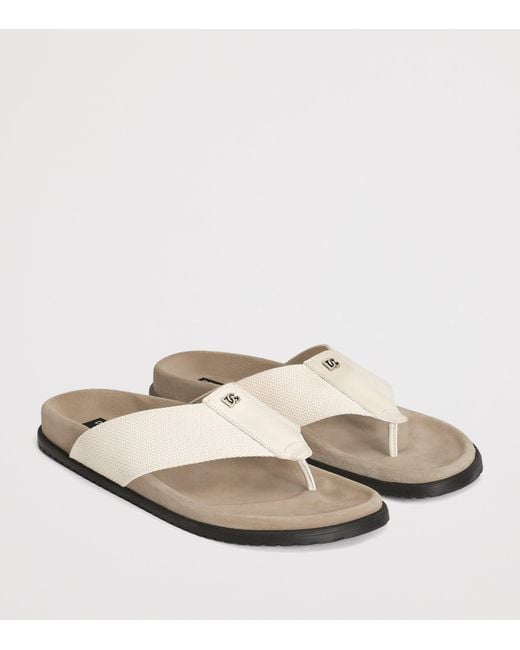 Dolce & Gabbana White Dg Millennials Flip Flops for men