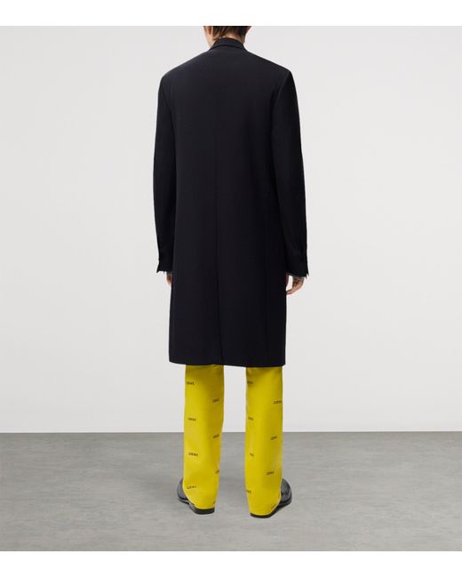 Loewe Blue Wool-Blend Double-Breasted Coat for men