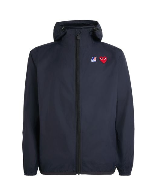 COMME DES GARÇONS PLAY Blue X K-Way Water-Resistant Jacket for men