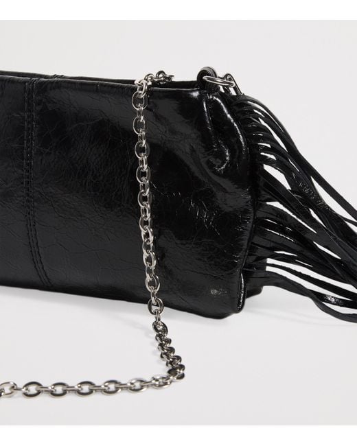 Maje Black Leather Miss M Clutch Bag