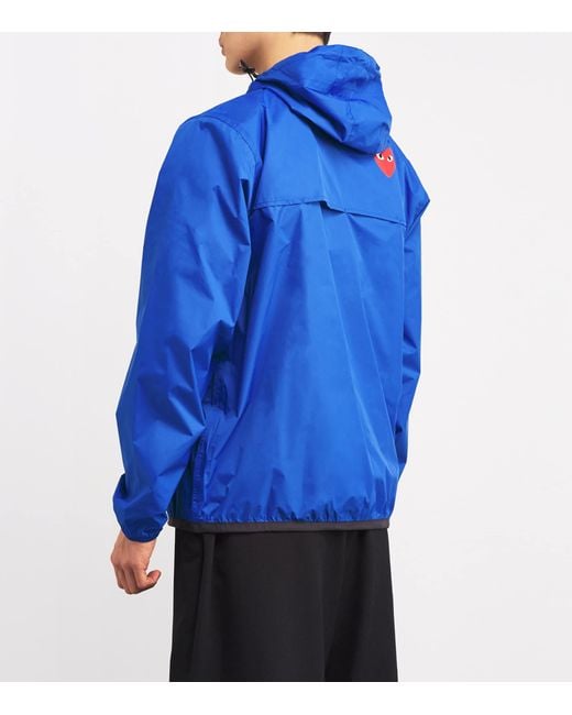 COMME DES GARÇONS PLAY Blue X K-Way Nylon Water-Resistant Half-Zip Jacket for men