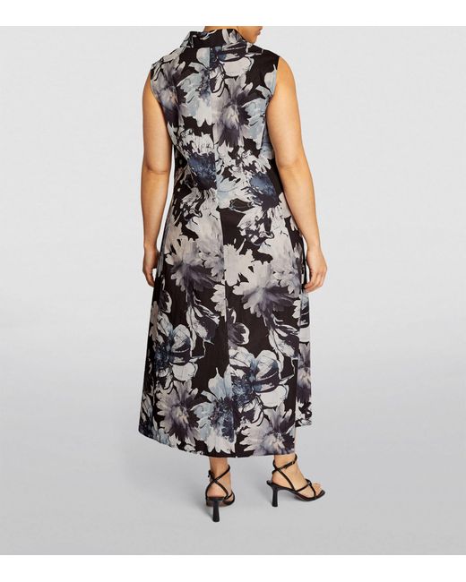 Marina Rinaldi Black Cotton Floral Print Maxi Dress