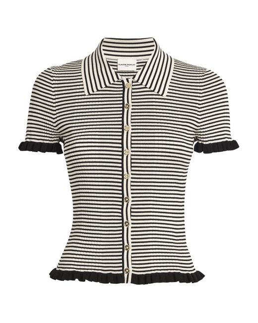 Claudie Pierlot Black Stripe Polo Shirt