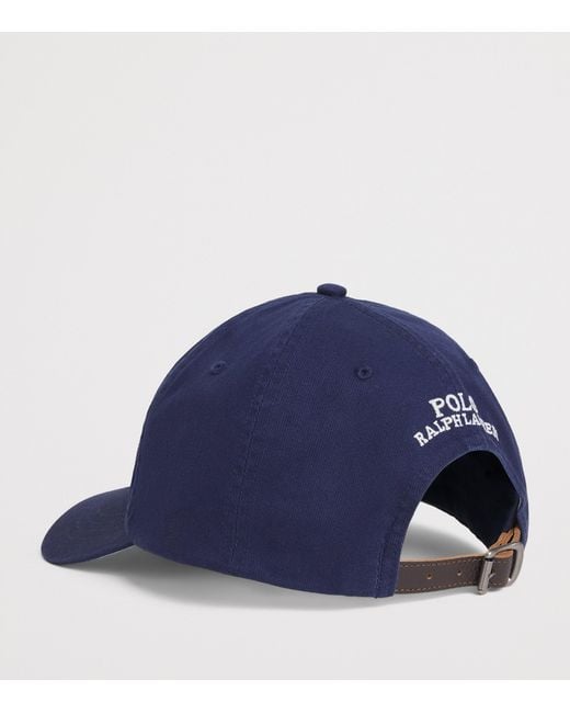 Polo Ralph Lauren Blue Cotton Polo Bear Baseball Cap for men