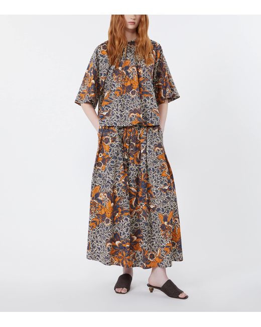 Weekend by Maxmara Blue Cotton Floral Blouse