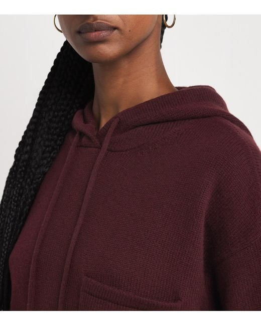 Max Mara Purple Wool-Cashmere Knitted Hoodie