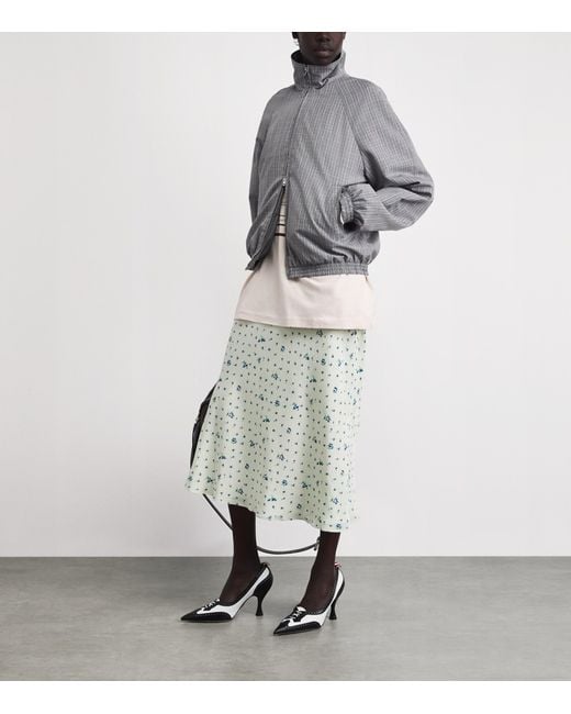 Acne Gray Check Tailored Bomber Jacket
