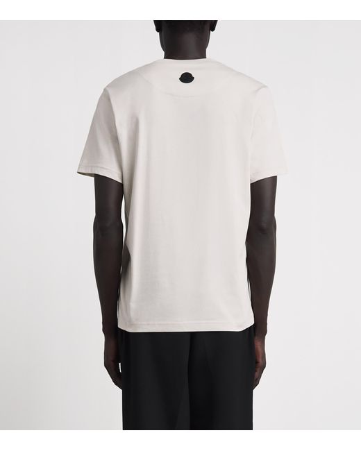 Moncler White Cotton Logo T-Shirt for men