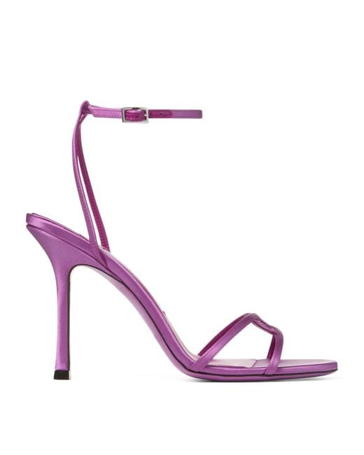 Jimmy Choo Pink 1998 Leo 100 Satin Sandals