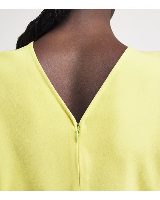 Victoria Beckham Yellow Cady Bela Midi Dress