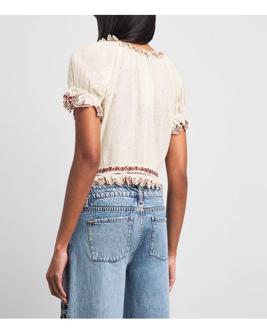 Alice + Olivia White Cotton Mclaine Blouse