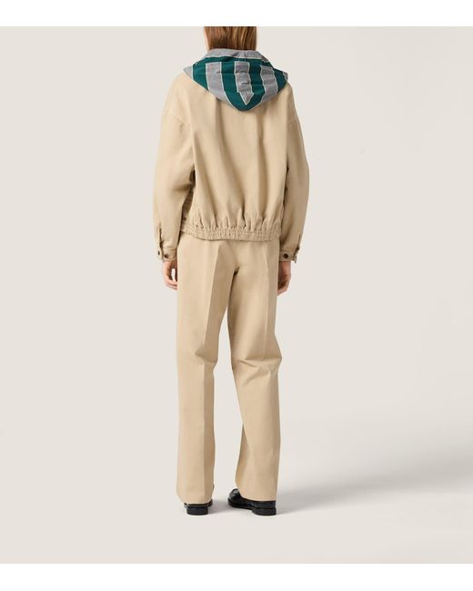 Miu Miu Natural Gabardine Hooded Jacket