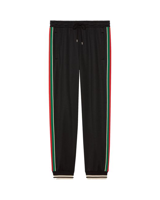 Gucci Black Web Stripe Sweatpants for men