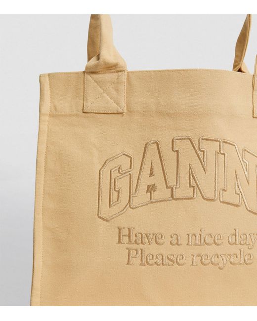 Ganni Natural Large Easy Shopper Bag
