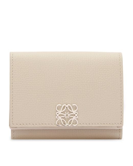 Loewe White Leather Anagram Trifold Wallet