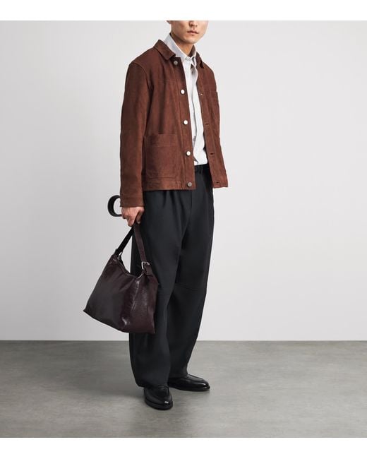Wax London Brown Suede Robin Chore Jacket for men