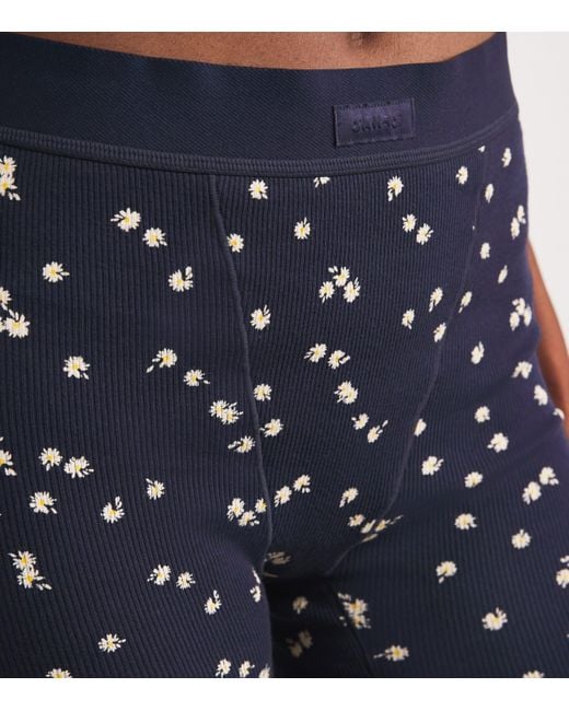 Skims White Stretch-Cotton Ribbed Boxer Shorts