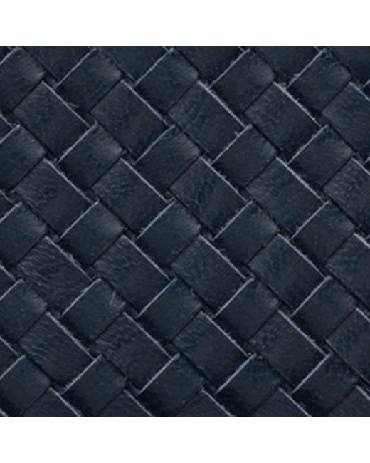 Prada Blue Leather Woven Card Holder for men