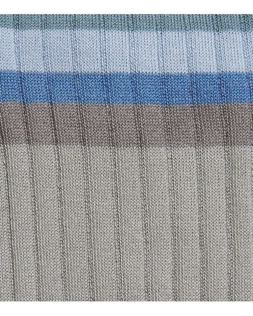 Paul Smith Blue Ribbed Stripe Socks for men