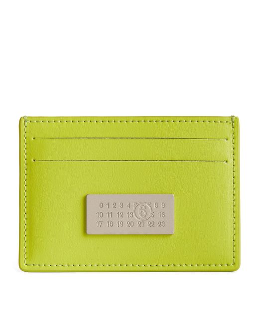 MM6 by Maison Martin Margiela Yellow Leather Numeric Card Holder for men