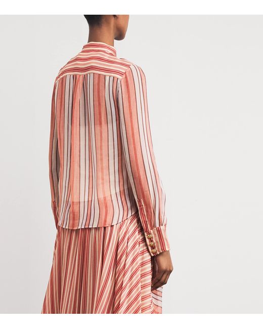 Zimmermann Pink Rebellion Bohemian Stripe Shirt