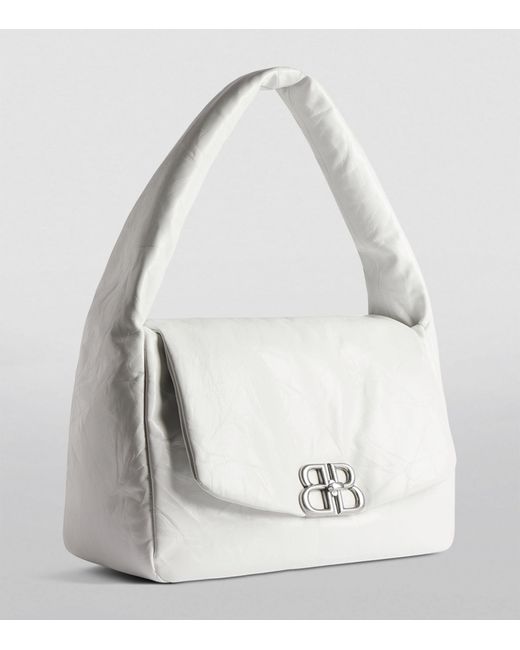 Balenciaga White Small Monaco Clutch Bag