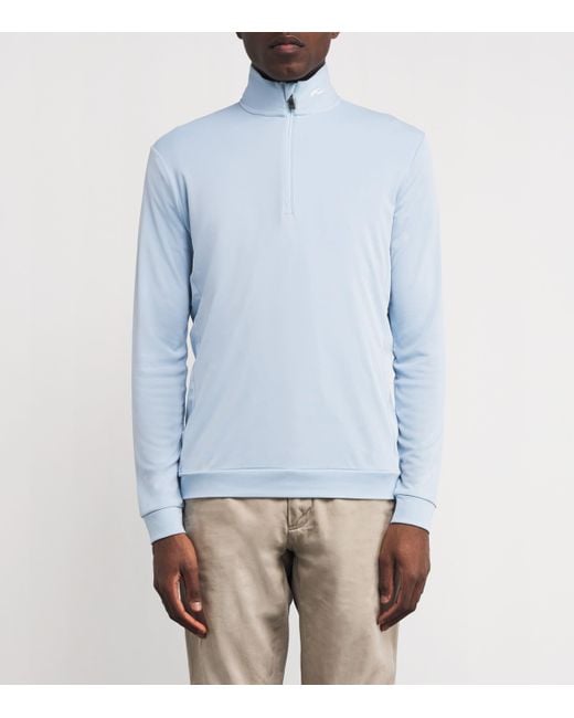 Kjus Blue Midlayer Kallen Quarter-Zip Sweater for men