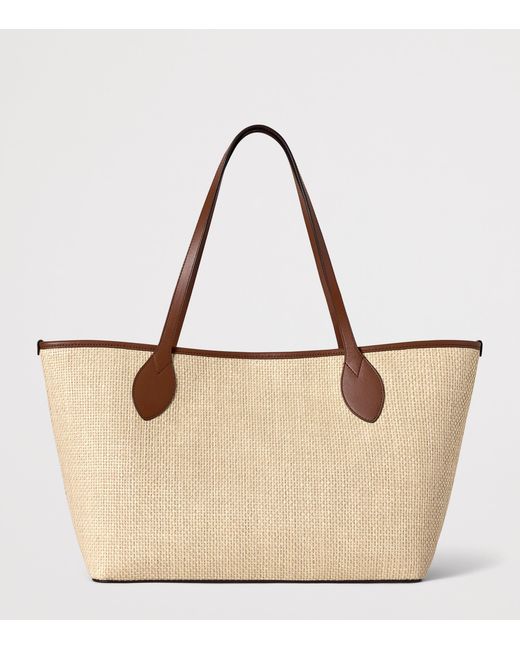 Mulberry Natural Small Raffia-Leather Tree Tote Bag