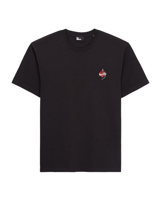 The Kooples Black Embroidered Dagger T-shirt for men