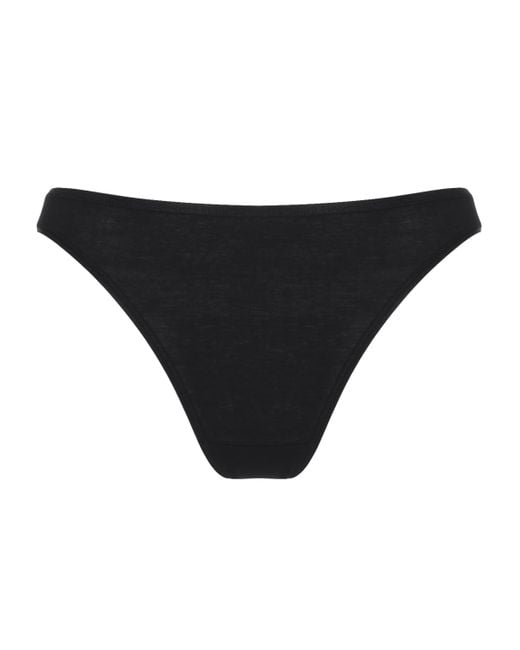Hanro Black Cotton Seamless Mini Brief