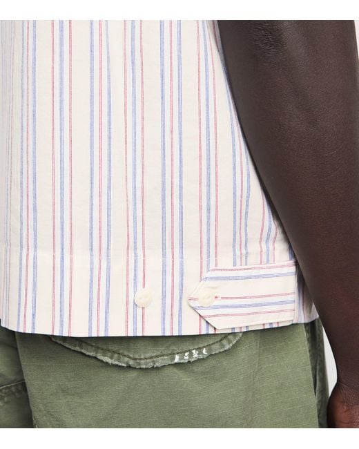 CHERRY LA White Stripe Western Mechanic Shirt for men