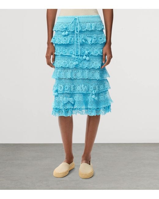 Loewe Blue X Paula's Ibiza Crochet Midi Skirt