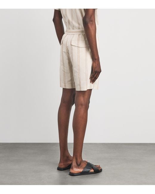 Vince Natural Cotton-Hemp Stripe Shorts for men