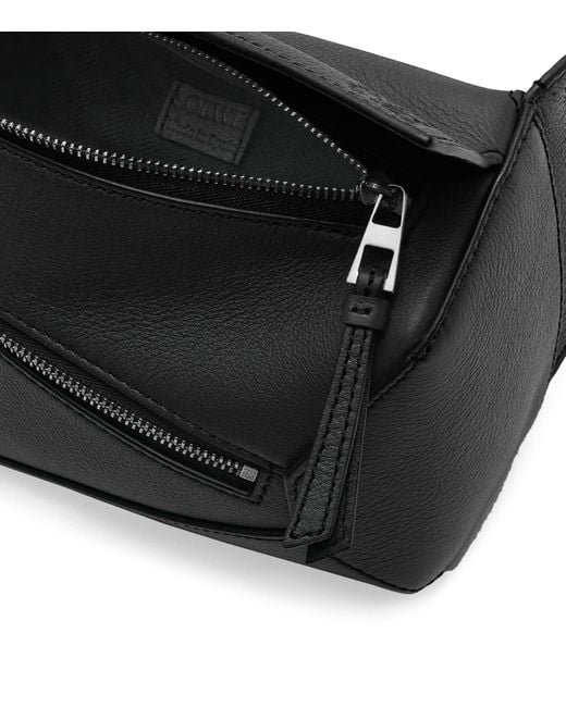 Loewe Black Mini Leather Puzzle Edge Belt Bag for men