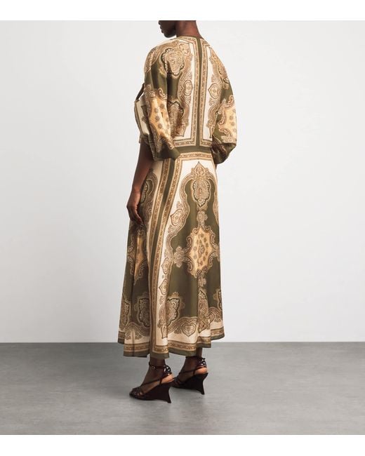 Zimmermann Metallic Printed Mahon Midi Tunic Dress