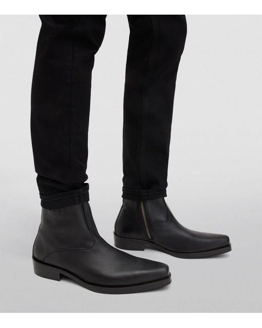 AllSaints Black Booker Leather Boots for men