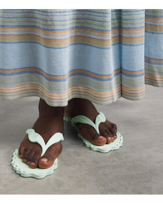 Zimmermann White Seafoam Flip Flops