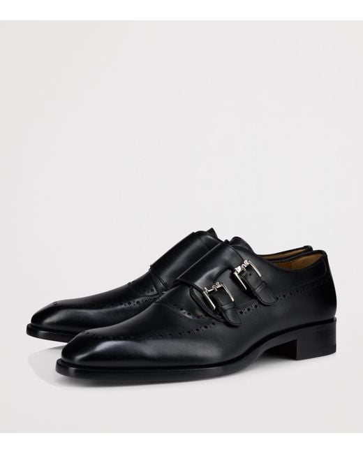 Christian Louboutin Black Sartok Leather Monk Shoes for men