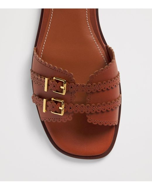 Zimmermann Brown Leather Goldie Slides