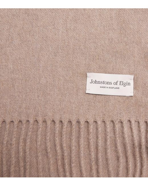 Johnstons Brown Natural Cashmere Scarf for men