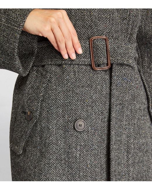 Weekend by Maxmara X 24 By Kate Phelan Harris Tweed Coat in Gray