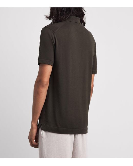 Derek Rose Black Sea Island Cotton Jacob Polo Shirt for men