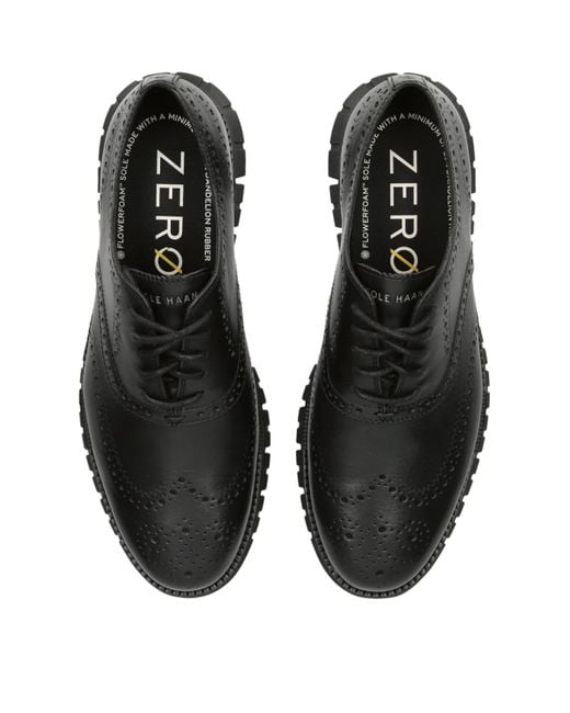Cole Haan Black Zerøgrand Wingtip Oxford Shoes for men