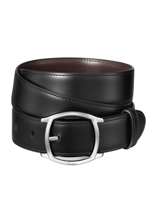 Cartier Black Leather Drive De Belt