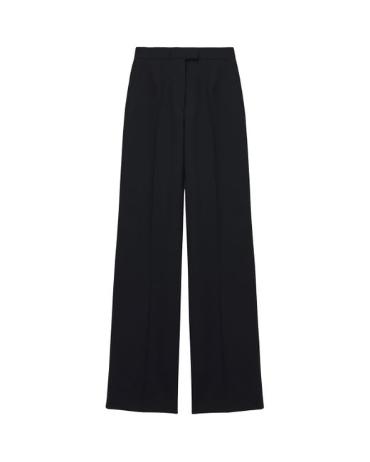 Alexander McQueen Black Wool Wide-Leg Trousers