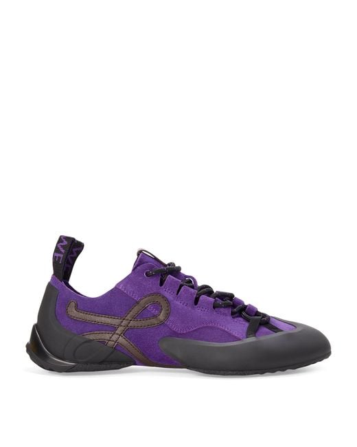 Loewe Purple Split Leather Grip Sneakers
