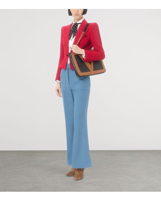 Valentino Red Virgin Wool Cropped Blazer