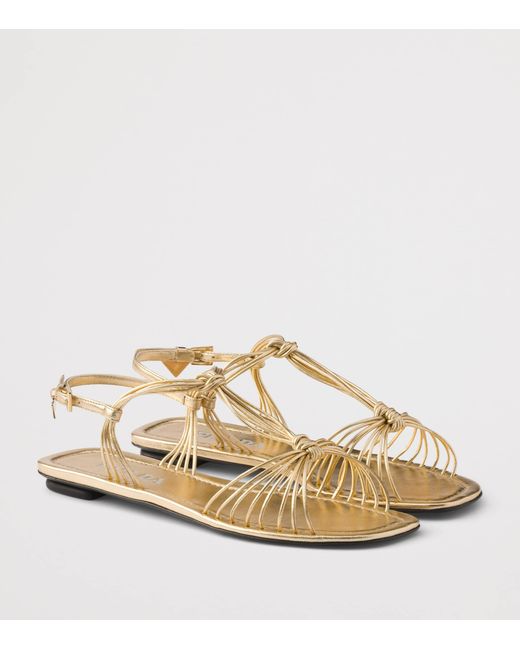 Prada Natural Nappa Leather Sandals