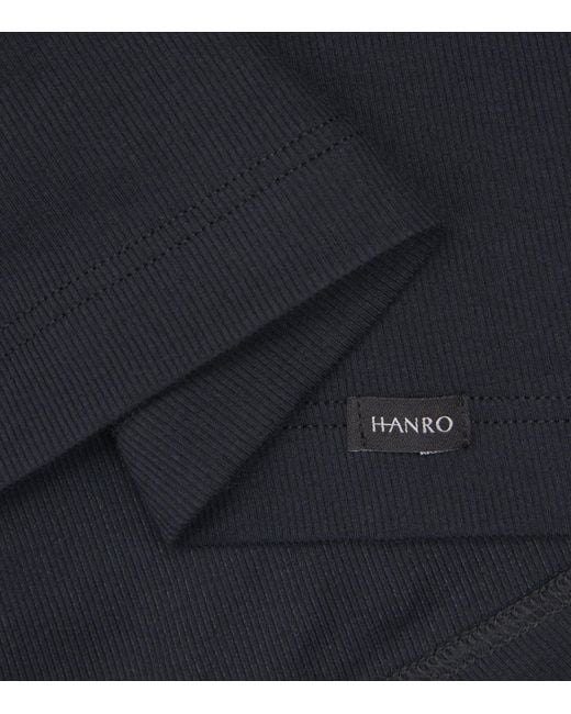 Hanro Black Cotton Essentials Tank Top